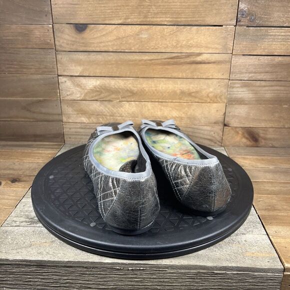 Born Womes Sz 8 M Bronze Metallic Quilted Leather Ballet Flats Shoes-Flat Bow - Picture 4 of 10